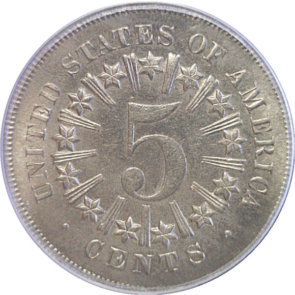 1867 Rays. Liberty Nickel  -  PCGS MS-64  CAC - Image 3