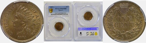 1873 Indian Head Cent PCGS MS-64 RB