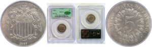 1867 Rays. Liberty Nickel  -  PCGS MS-64  CAC