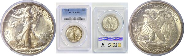 1929-D Walking Liberty Half Dollar  -  PCGS MS-64