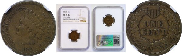 1872 Indian Head Cent   NGC VF-35