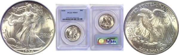 1934 Walking Liberty Half Dollar  -  PCGS MS-65