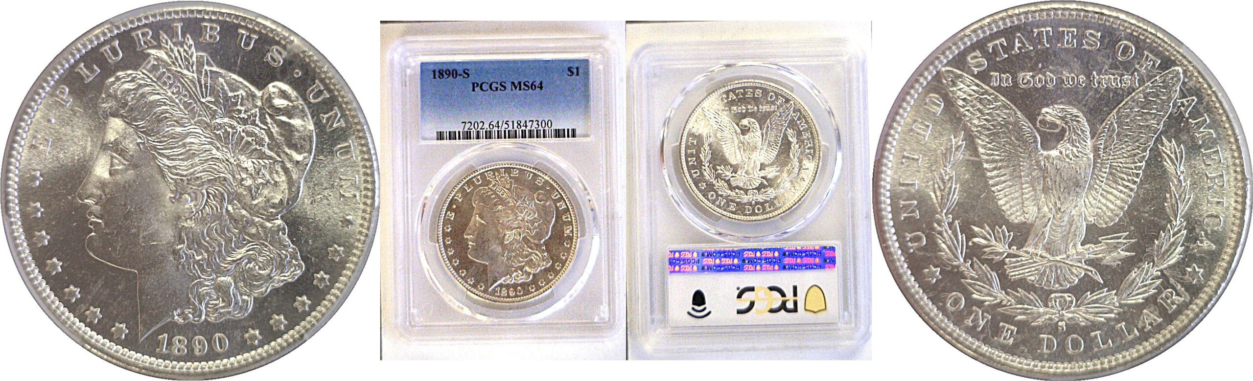 1890-S Morgan Dollar  -  PCGS MS-64
