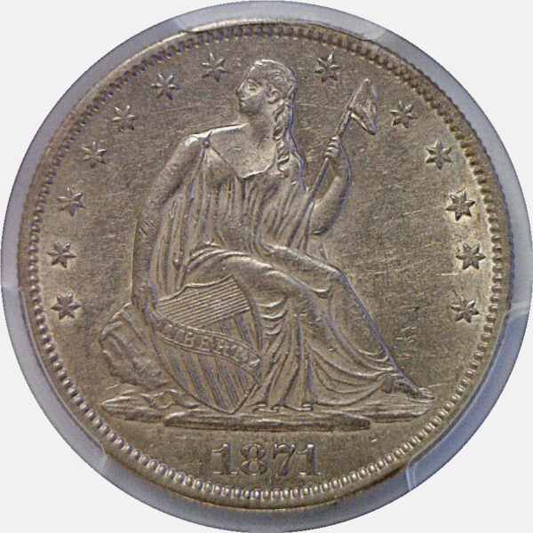 1871-CC Seated Liberty Half Dollar  -  PCGS AU-53 - Image 2