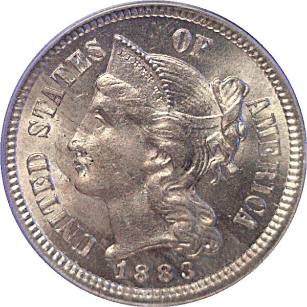 1883 Nickel Three Cent  -  PCGS MS-64 - Image 2