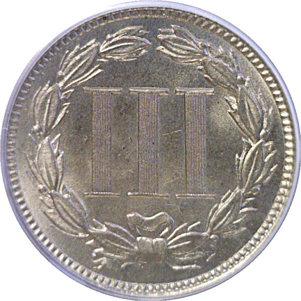1880 Nickel Three Cent  -  PCGS MS-64  CAC. - Image 3