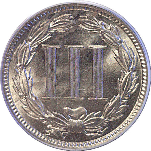 1883 Nickel Three Cent  -  PCGS MS-64 - Image 3