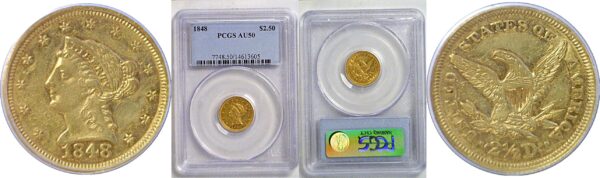 1848 $2 1/2 Liberty  -  PCGS AU-50