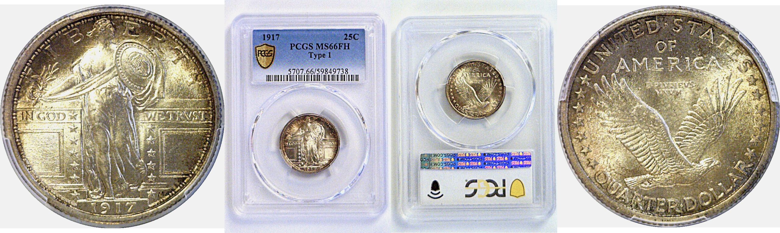1917 T-1 Standing Liberty Quarter  -  PCGS MS-66 FH