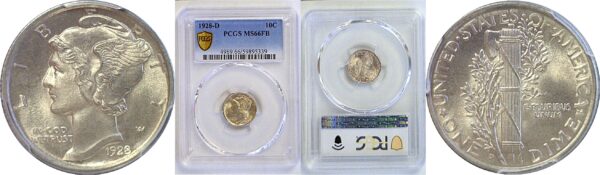 1928-D Mercury Dime  -  PCGS MS-66 FB