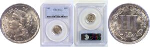 1883 Nickel Three Cent  -  PCGS MS-64