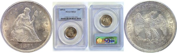 1875-S Twenty Cent Piece  -  PCGS MS-63