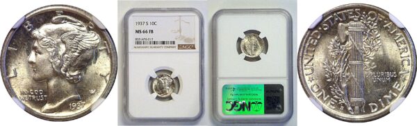 1937-S Mercury Dime    NGC MS-66 FB