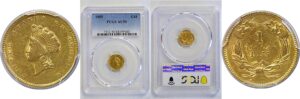 1855 One Dollar Gold Coin  -  PCGS AU-50
