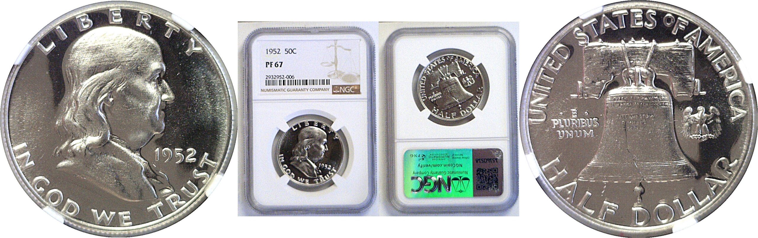 1952 Franklin Half Dollar  -  NGC PF-67