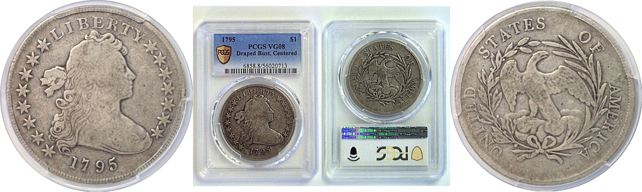 1795 Draped Bust Dollar  -  PCGS VG-8