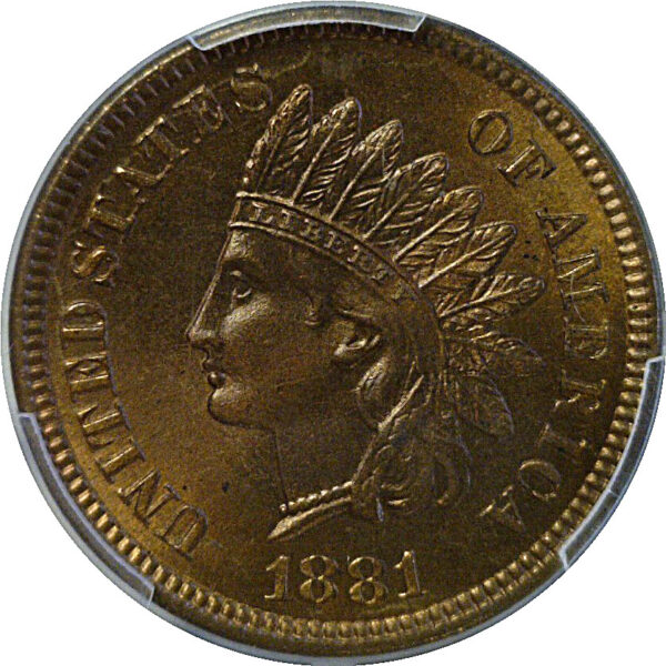 1881 Indian Head Cent  -  PCGS MS-65 RB - Image 2