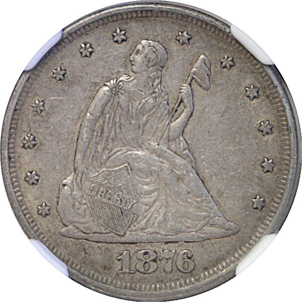 1876 Twenty Cent Piece   NGC AU-55 - Image 2