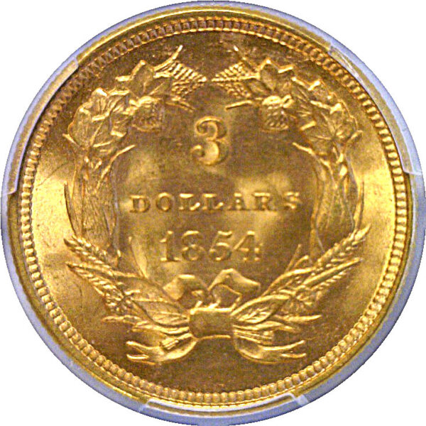 1854 $3 Princess  -  PCGS MS-65 - Image 3