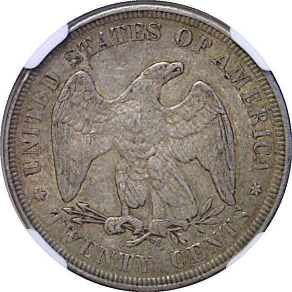1876 Twenty Cent Piece   NGC AU-55 - Image 3