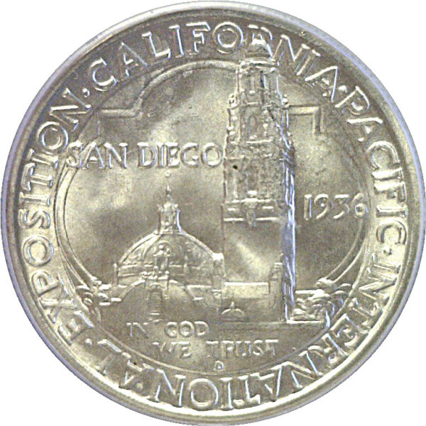 1936-D San Diego Commemorative Half Dollar   PCGS MS-66 - Image 3