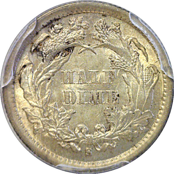 1872-S Seated Liberty Half Dime  -  PCGS AU-58  CAC - Image 3