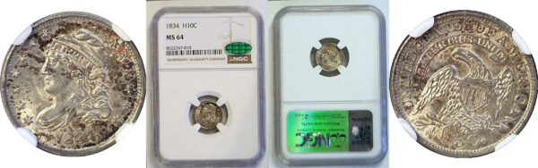 1834 Bust Half Dime  -  NGC MS-64  CAC