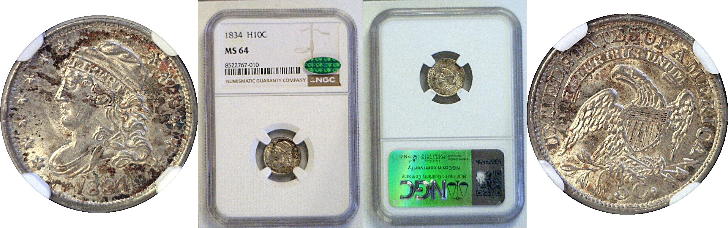 1834 Bust Half Dime  -  NGC MS-64  CAC