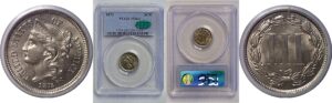 1872 Nickel Three Cent  -  PCGS MS-64  CAC