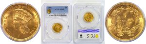 1854 $3 Princess  -  PCGS MS-65