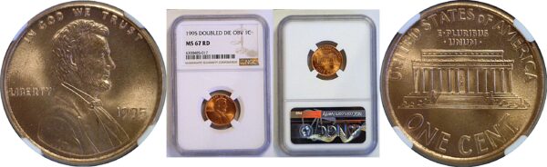 1995 Doubled Die Obverse.  Lincoln Cent  -  NGC MS-67 RD