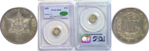 1859 Silver Three Cent  -  PCGS MS-65   CAC