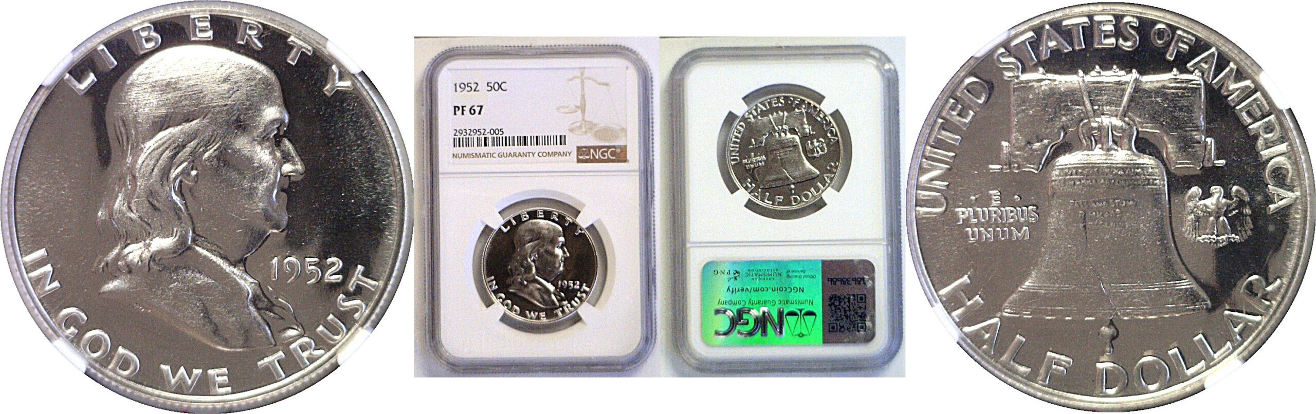 1952 Franklin Half Dollar  -  NGC PF-67