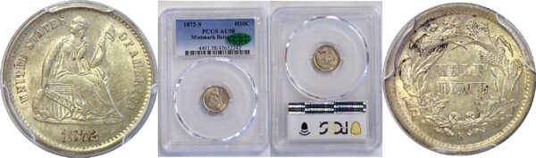 1872-S Seated Liberty Half Dime  -  PCGS AU-58  CAC