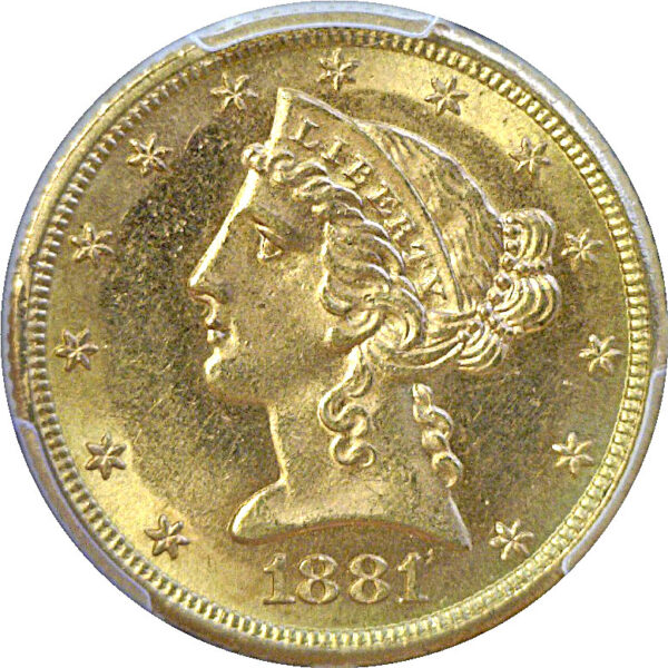 1881 $5 Liberty  -  PCGS MS-64+ - Image 2