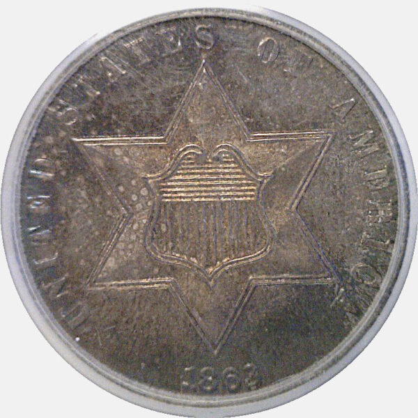 1863 Silver Three Cent  -  PCGS PR-66 - Image 2