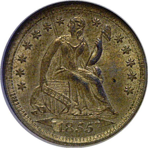 1855 Arrows.  Seated Liberty Half Dime  -  NGC MS-64 - Image 2