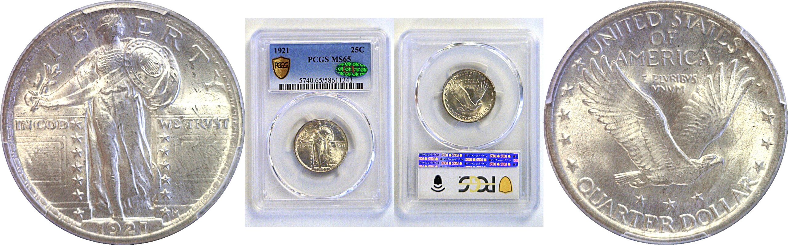 1921 Standing Liberty Quarter  -  PCGS MS-65  CAC