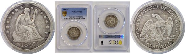 1847-O Seated Liberty Quarter   PCGS VF-20