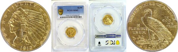 1912 $2 1/2 Indian. -  PCGS MS-62