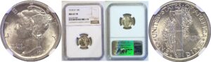 1918-D Mercury Dime. -  PCGS MS-62 FB