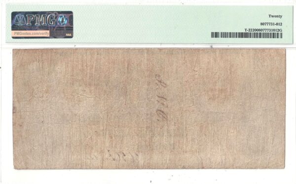 1861 $10 Confederate Note T-22 PMG VF-20 - Image 3