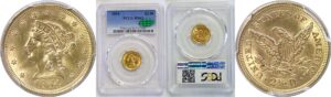 1854 $2 1/2 Liberty  -  PCGS MS-62  CAC