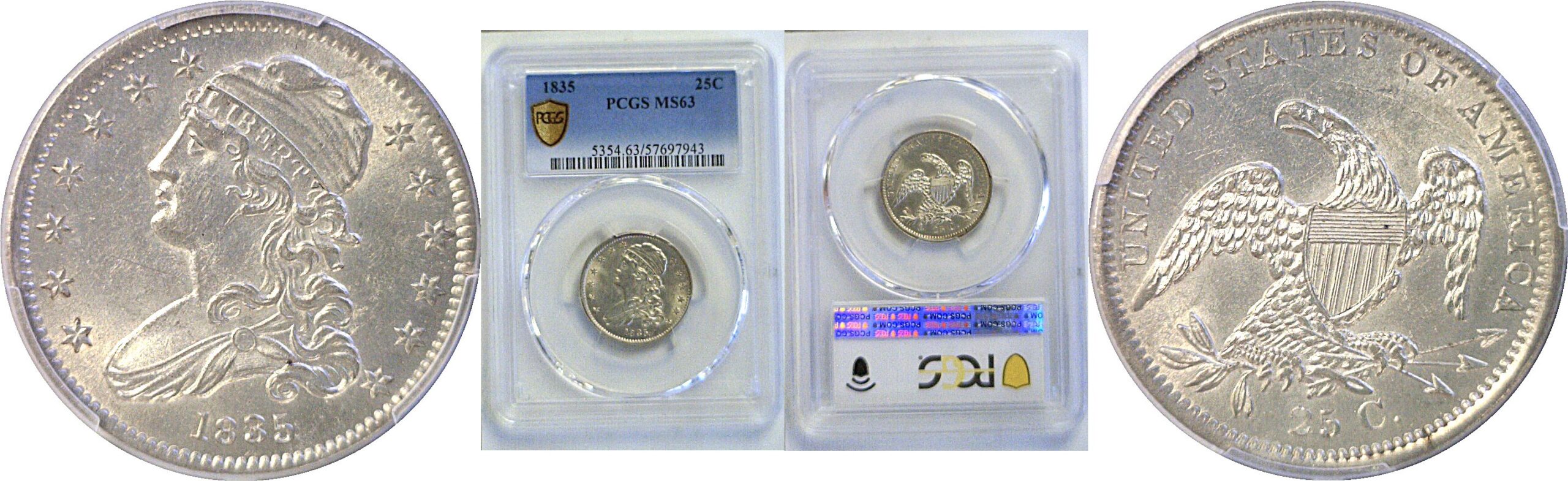 1835 Bust Quarter  -  PCGS MS-63