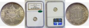 1861 Silver Three Cent  -  NGC MS-64  CAC
