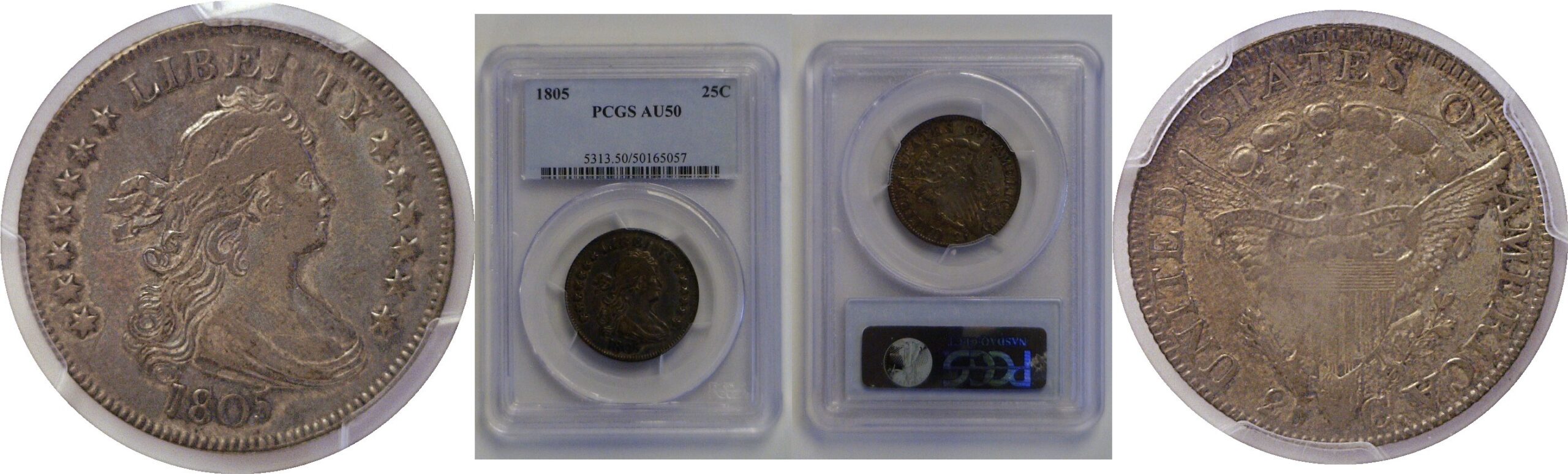 1805 Bust Quarter  -  PCGS AU-50