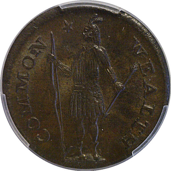 1787 Massachusetts Half Cent  -  PCGS MS-65+ BN - Image 2