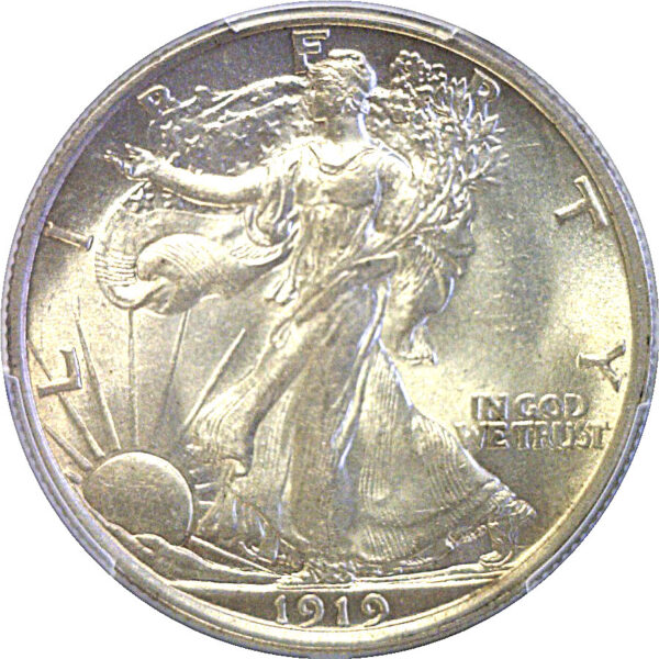 1919 Walking Liberty Half Dollar  -  PCGS AU-58  CAC - Image 2