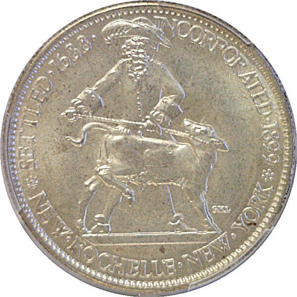 1938 New Rochelle Commemorative Half Dollar   PCGS MS-66+  CAC - Image 2