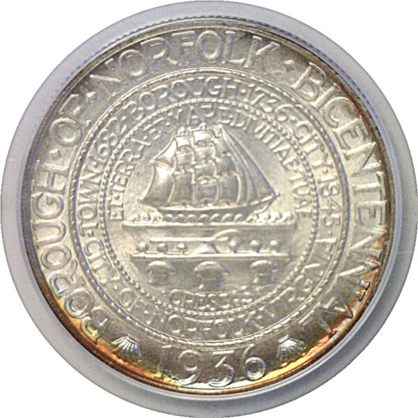 1936 Norfolk Commemorative Half Dollar   PCGS MS-68  CAC - Image 2